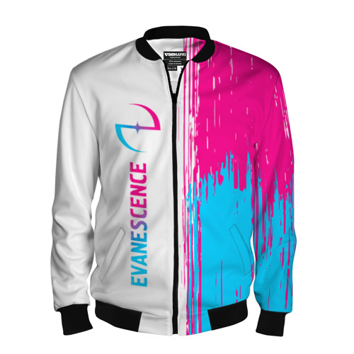 Мужской бомбер 3D Evanescence neon gradient style: по-вертикали, цвет черный