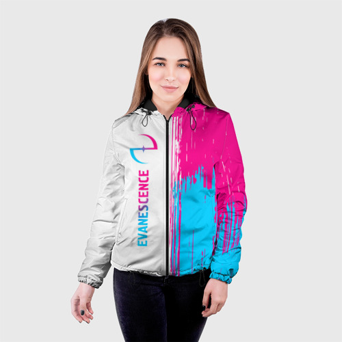 Женская куртка 3D Evanescence neon gradient style: по-вертикали, цвет черный - фото 3