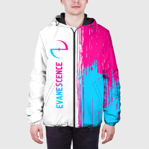 Мужская куртка 3D Evanescence neon gradient style: по-вертикали, цвет 3D печать - фото 4