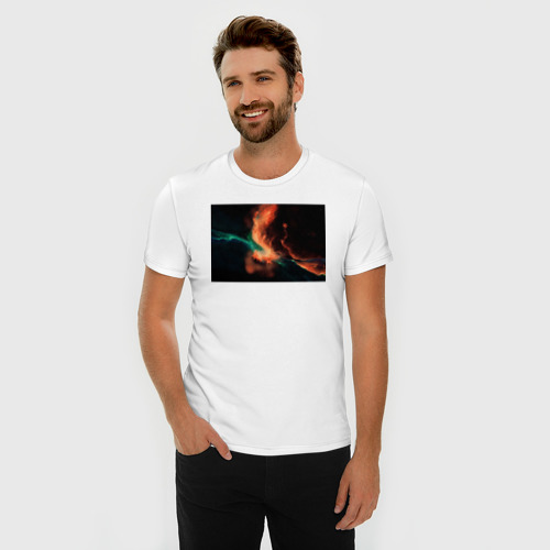 Мужская футболка хлопок Slim Скопление звёзд, цвет белый - фото 3
