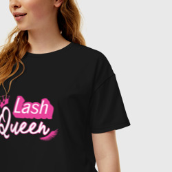 Женская футболка хлопок Oversize Lash queen - Barbie style  - фото 2