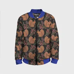 Детский бомбер 3D Белка и барбарис