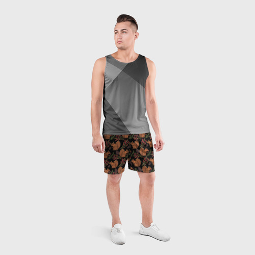 Мужские шорты спортивные Белка и барбарис, цвет 3D печать - фото 4