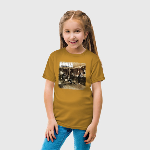 Детская футболка хлопок с принтом Pantera cowboys from hell, вид сбоку #3