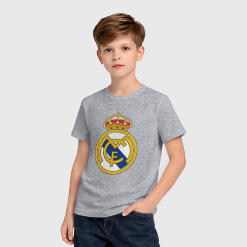 Детская футболка хлопок с принтом Real madrid fc sport, вид сбоку #3