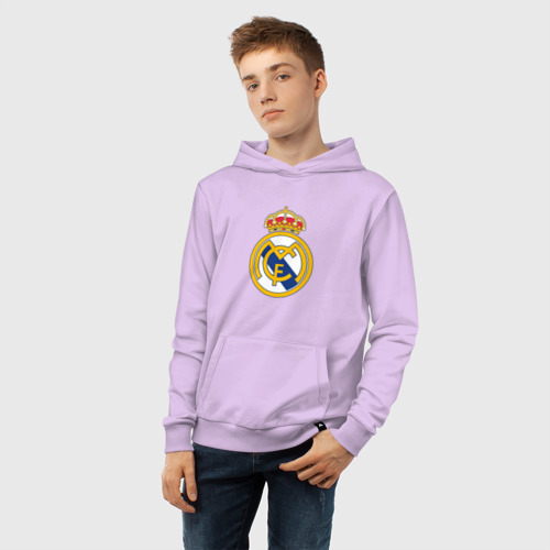 Детская толстовка хлопок Real madrid fc sport, цвет лаванда - фото 6