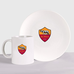 Набор: тарелка + кружка Roma sport fc