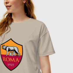 Женская футболка хлопок Oversize Roma sport fc - фото 2