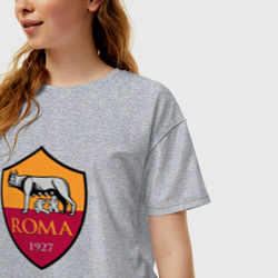 Женская футболка хлопок Oversize Roma sport fc - фото 2