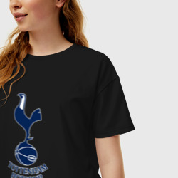 Женская футболка хлопок Oversize Tottenham Hotspur fc sport - фото 2