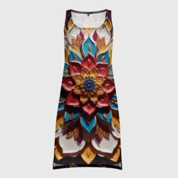 Платье-майка 3D Цветок масляные краски