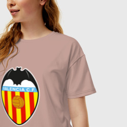 Женская футболка хлопок Oversize Valencia fc sport - фото 2