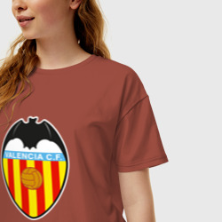 Женская футболка хлопок Oversize Valencia fc sport - фото 2