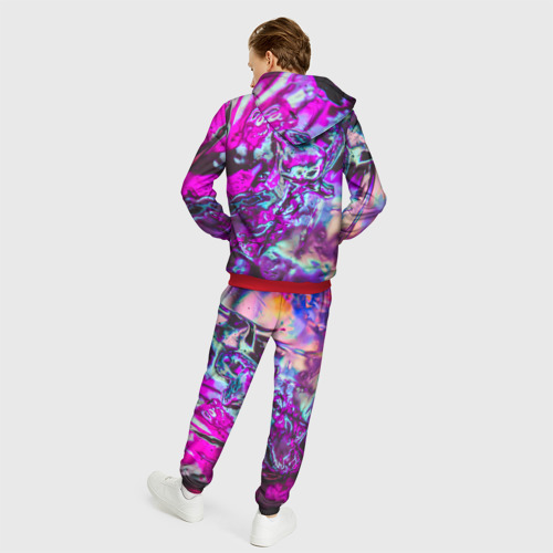 Мужской 3D костюм с принтом Жидкое буйство красок, вид сзади #2