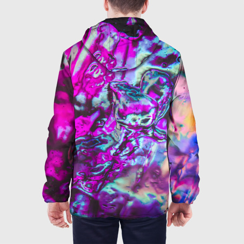 Мужская куртка 3D с принтом Жидкое буйство красок, вид сзади #2
