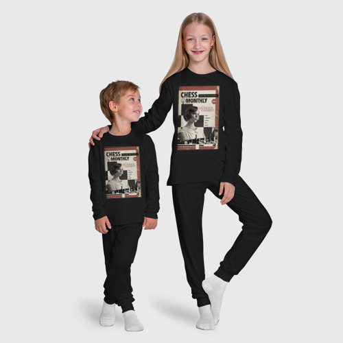 Детская пижама с лонгсливом хлопок Ход королевы винтаж, цвет черный - фото 9