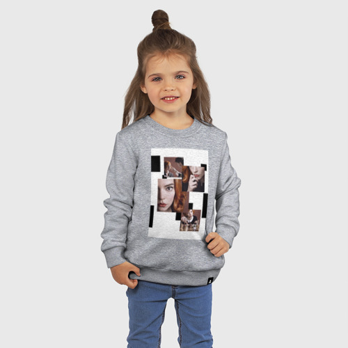 Детский свитшот хлопок Ход королевы винтаж, цвет меланж - фото 3