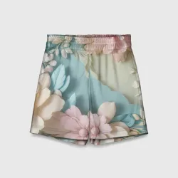 Детские спортивные шорты 3D Нежные цветы пастельные тона
