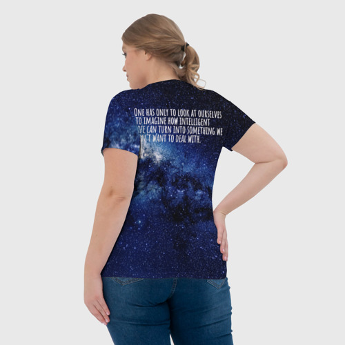 Женская футболка 3D с принтом Вселенная Стивена Хокинга, вид сзади #2