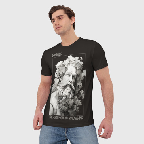 Мужская футболка 3D с принтом Дионис Бог виноделья, фото на моделе #1