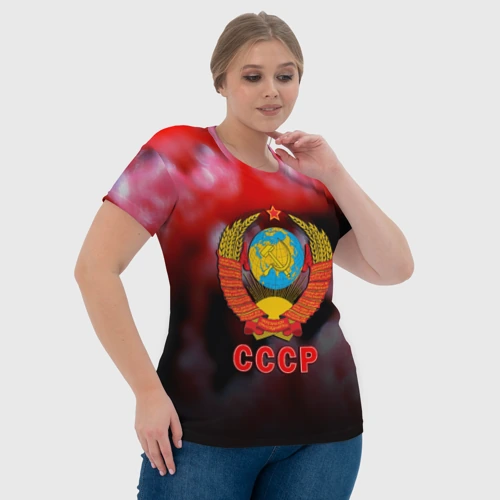 Женская футболка 3D с принтом Патриот ссср, фото #4