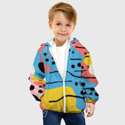 Детская куртка 3D Абстракция с черными пятнами на разноцветном фоне - фото 2