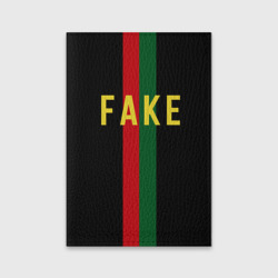 Обложка для паспорта матовая кожа  Fake зелёная и красная полосы 