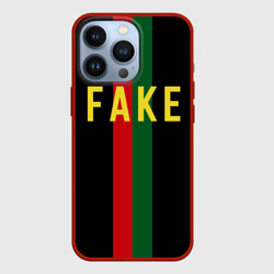 Чехол для iPhone 13 Pro  Fake зелёная и красная полосы 