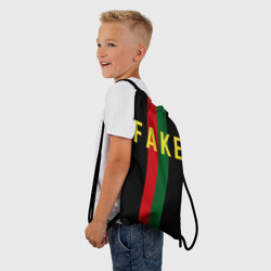 Рюкзак-мешок 3D  Fake зелёная и красная полосы  - фото 2