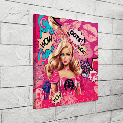 Холст квадратный Барби в стиле поп арт, цвет 3D печать - фото 3
