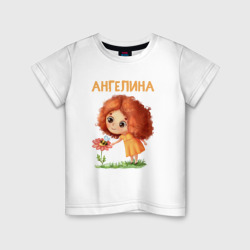 Детская футболка хлопок Ангелина - девочка с большими глазами