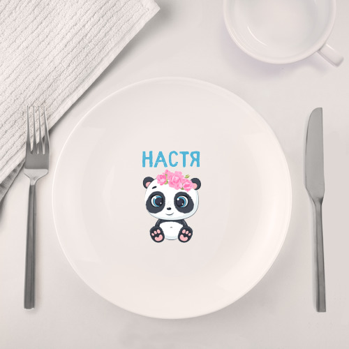 Набор: тарелка + кружка Настя  - панда с большими глазами - фото 4