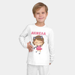 Детская пижама с лонгсливом хлопок Анжела - девочка кошка - фото 2