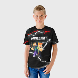 Детская футболка 3D Майнкрафт молнии - фото 2