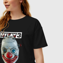 Женская футболка хлопок Oversize Маска коулрофобия - Payday 3 - фото 2