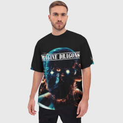 Мужская футболка oversize 3D Imagine Dragons рок группа - фото 2