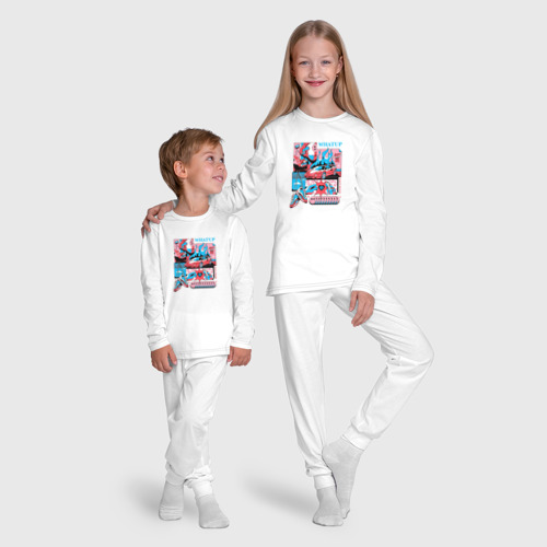 Детская пижама с лонгсливом хлопок Whatup, цвет белый - фото 9