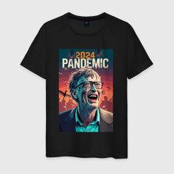 Пандемия 2024 года - Билл  Гейтс – Мужская футболка хлопок с принтом купить со скидкой в -20%
