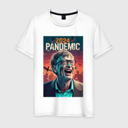 Пандемия 2024 года - Билл  Гейтс – Мужская футболка хлопок с принтом купить со скидкой в -20%