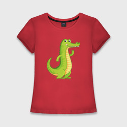 Женская футболка хлопок Slim Крокодильчик