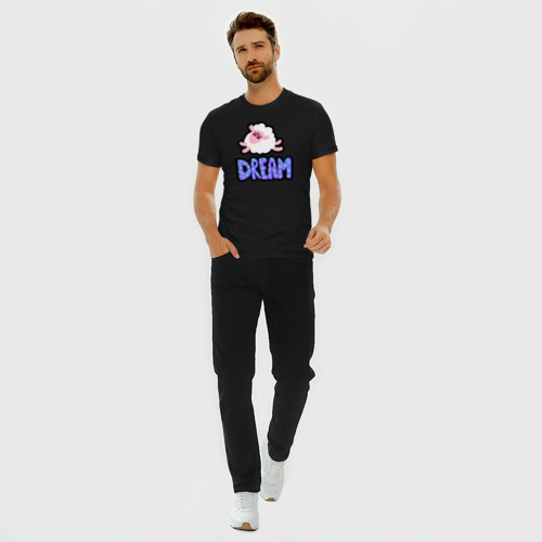 Мужская футболка хлопок Slim Мечта овечки, цвет черный - фото 5
