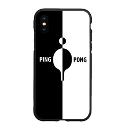 Чехол для iPhone XS Max матовый Ping-Pong черно-белое