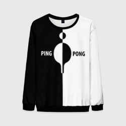 Мужской свитшот 3D Ping-Pong черно-белое