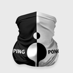 Бандана-труба 3D Ping-Pong черно-белое