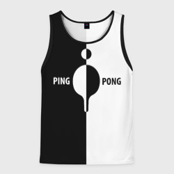 Мужская майка 3D Ping-Pong черно-белое