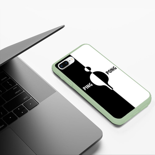 Чехол для iPhone 7Plus/8 Plus матовый с принтом Ping-Pong черно-белое, фото #5