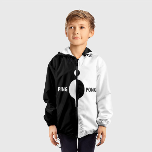 Детская ветровка 3D Ping-Pong черно-белое, цвет черный - фото 3