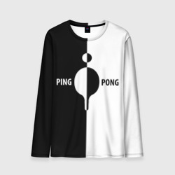 Мужской лонгслив 3D Ping-Pong черно-белое