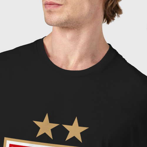 Мужская футболка хлопок с принтом Црвена звезда сербия, фото #4