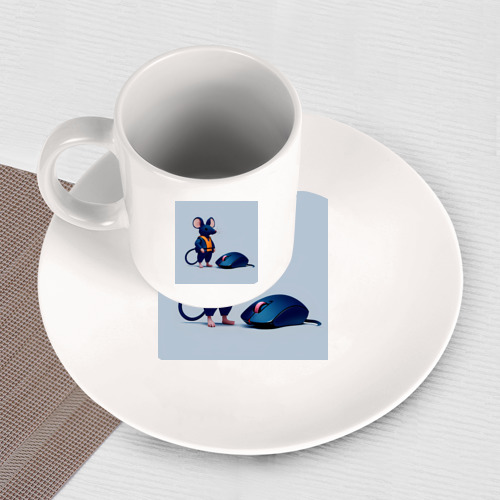 Набор: тарелка + кружка Компьютерная мышка - фото 3